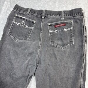 Vintage Jordache Mens Jeans 38 (Fits 34X28) Black Straight Contrast Stitch‎